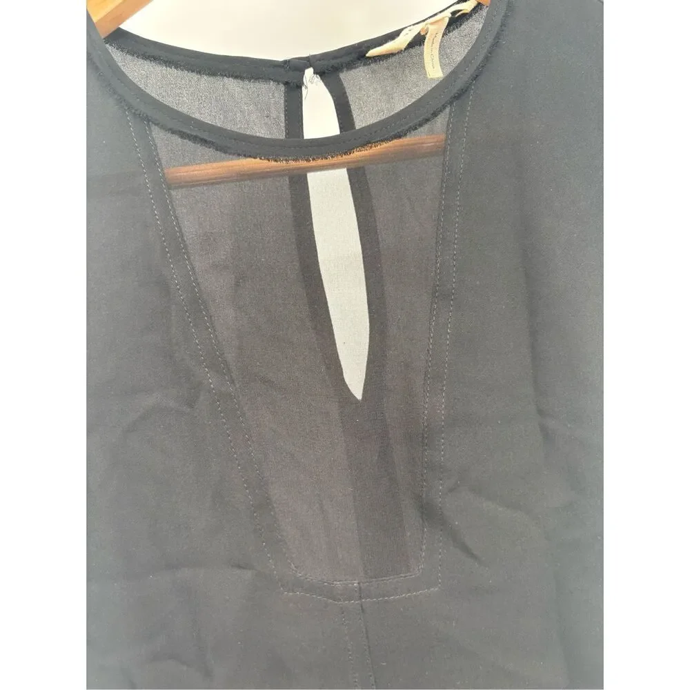 Rebecca Taylor Silk Blouse Top Tank Women‎ Size 0 XS Black Sleeveless